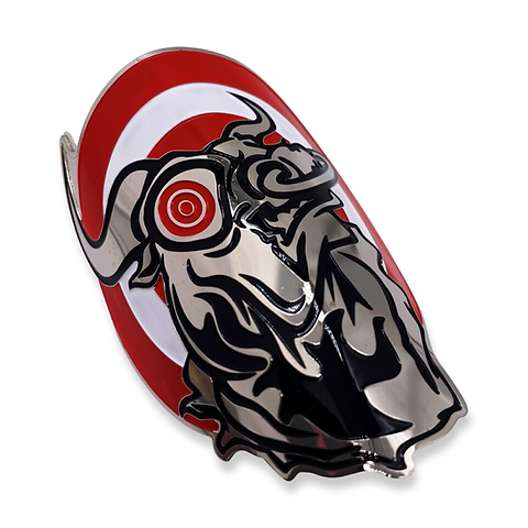 BULLSEYE METAL FRAME BADGE “SILVER”