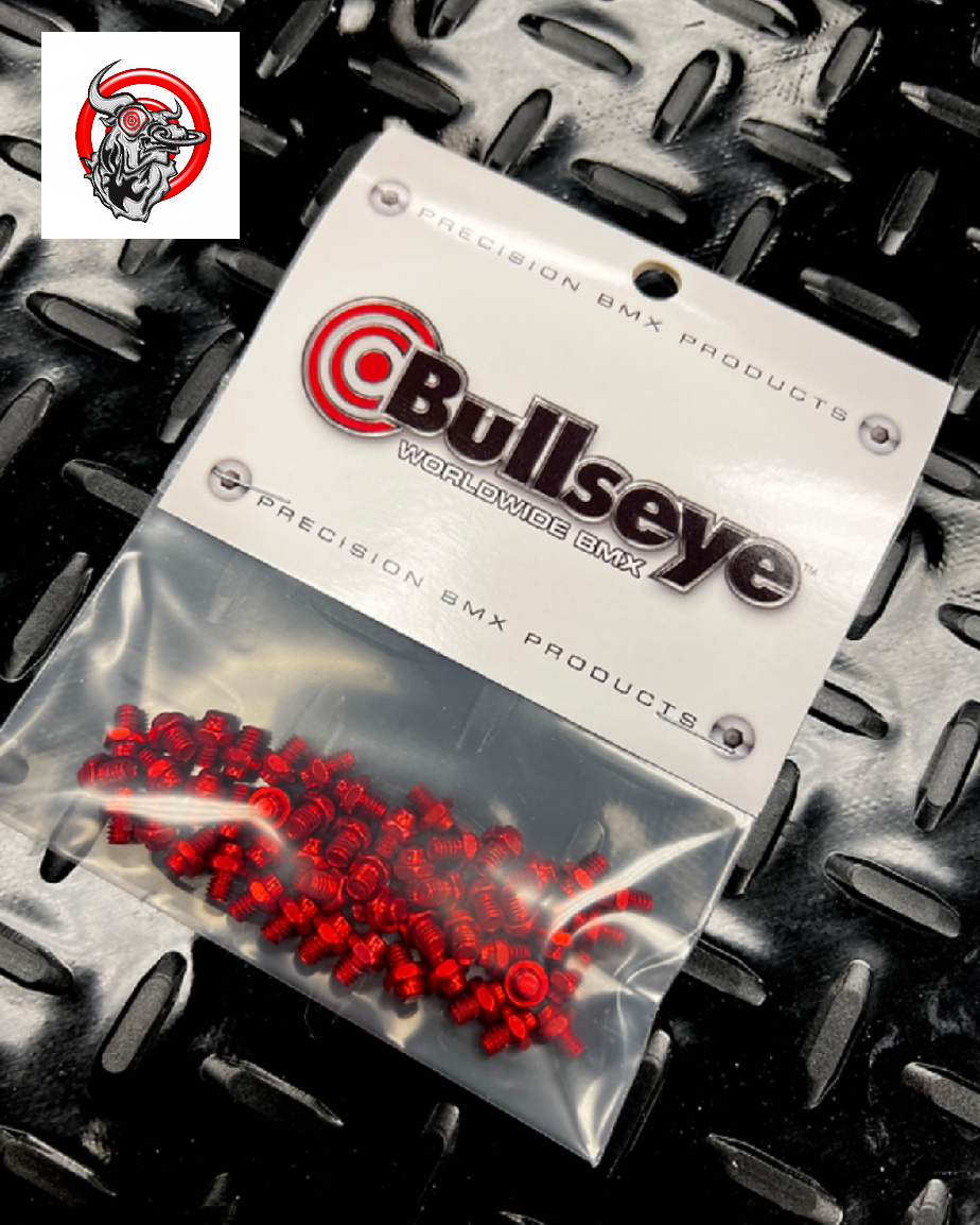 Bullseye Elite pedal pins red