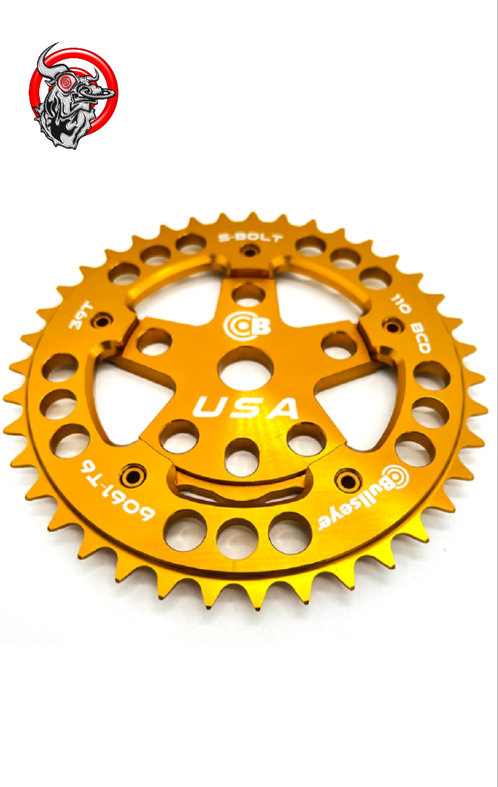 Bullseye race work chain ring comb gold