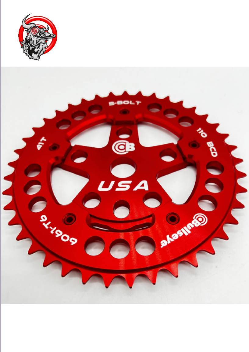 Bullseye race work chain ring comb red