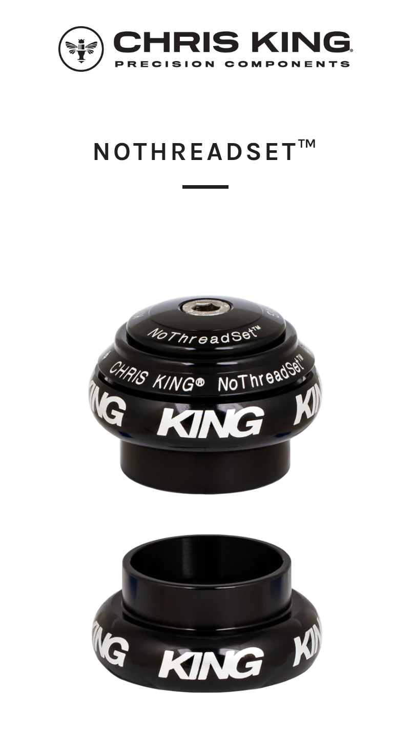 CHRIS KING HEADSET 1 1/8 THREADLESS Black