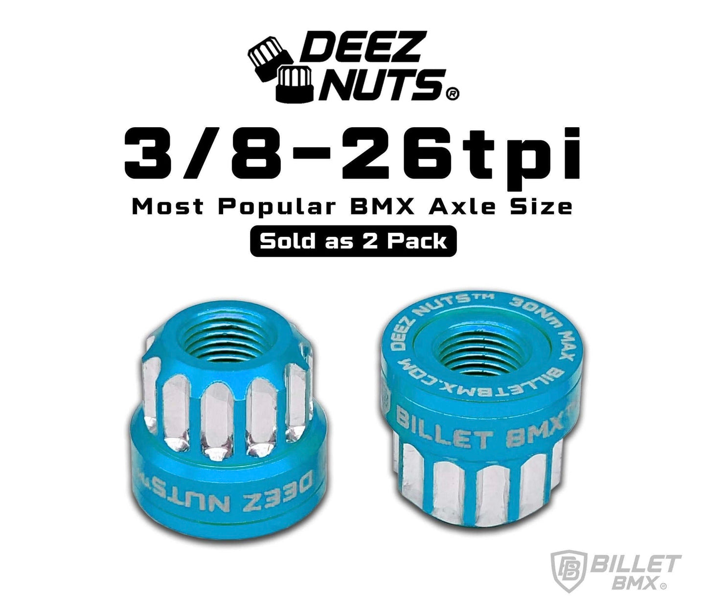 BILLET BMX DEEZ NUTZ SKY BLUE 3/8-26