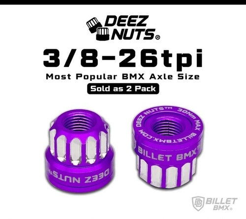 BILLET BMX DEEZ NUTZ PURPLE 3/8-26