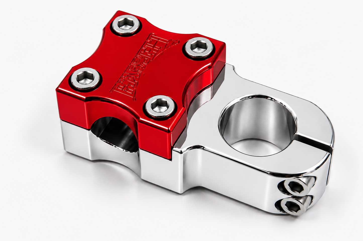 BASSETT RACING THREADLESS STEM (1-1/8") “RED TOP/POLISHED BODY”