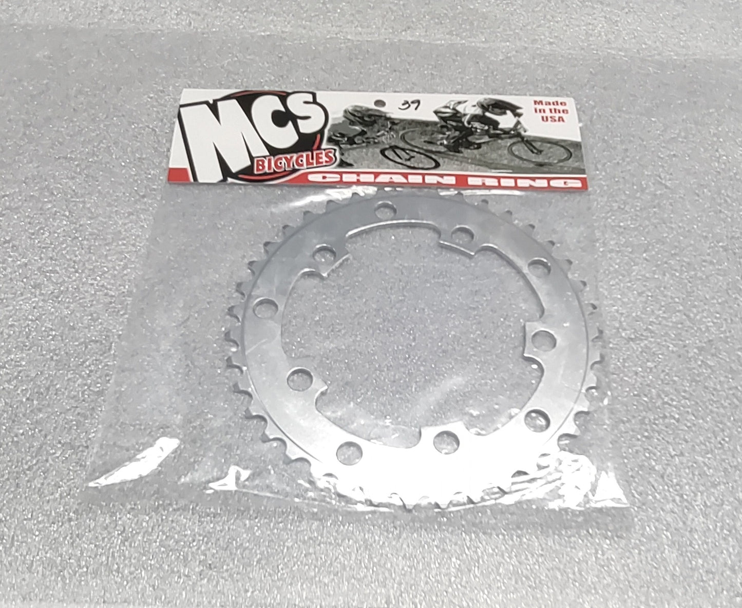 Mcs 5 hole aluminum chain ring 39 tooth silver 