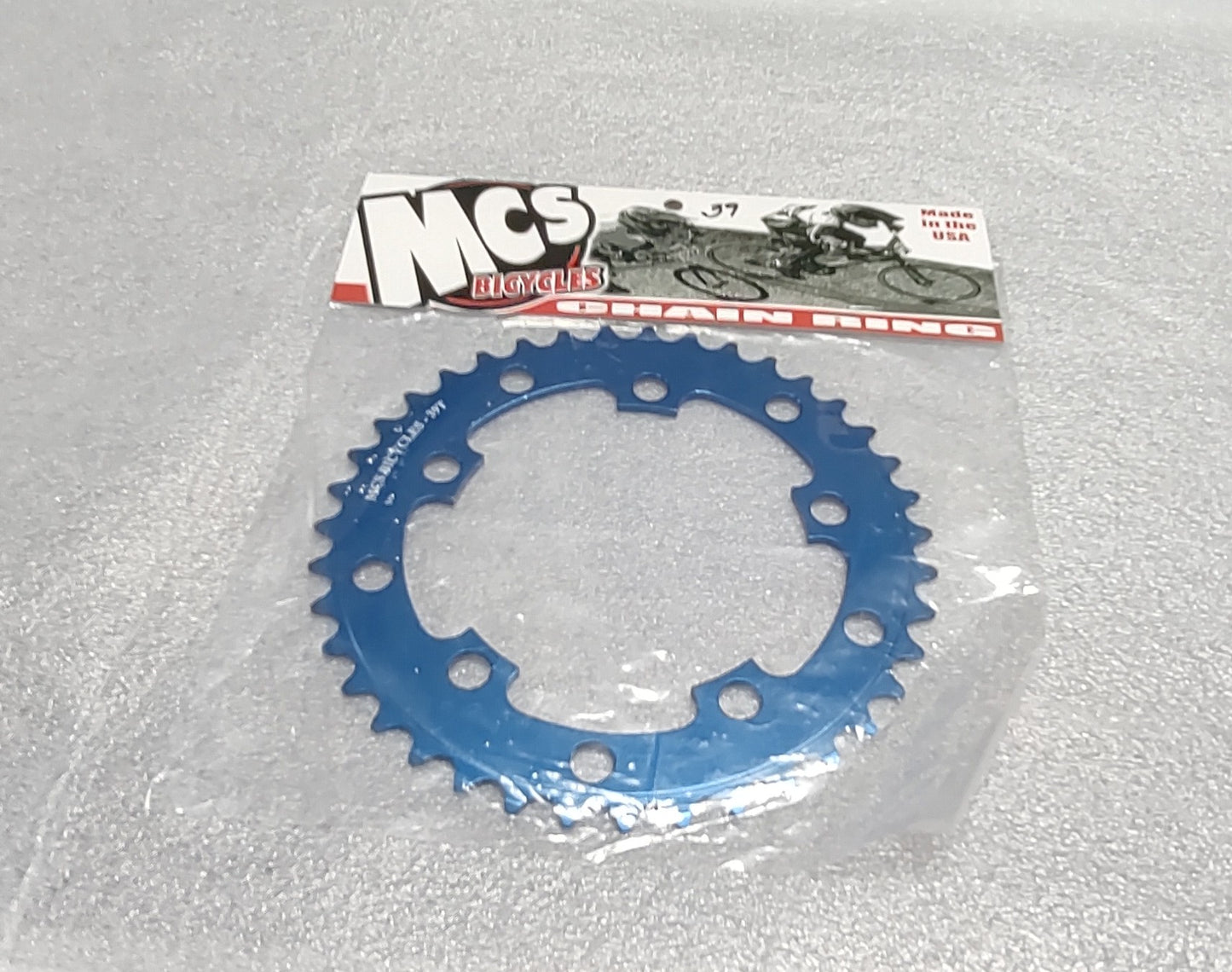 Mcs 5 hole chain ring 39 tooth blue