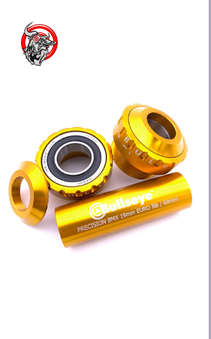 Bullseye race work euro bottom bracket 19 mm gold