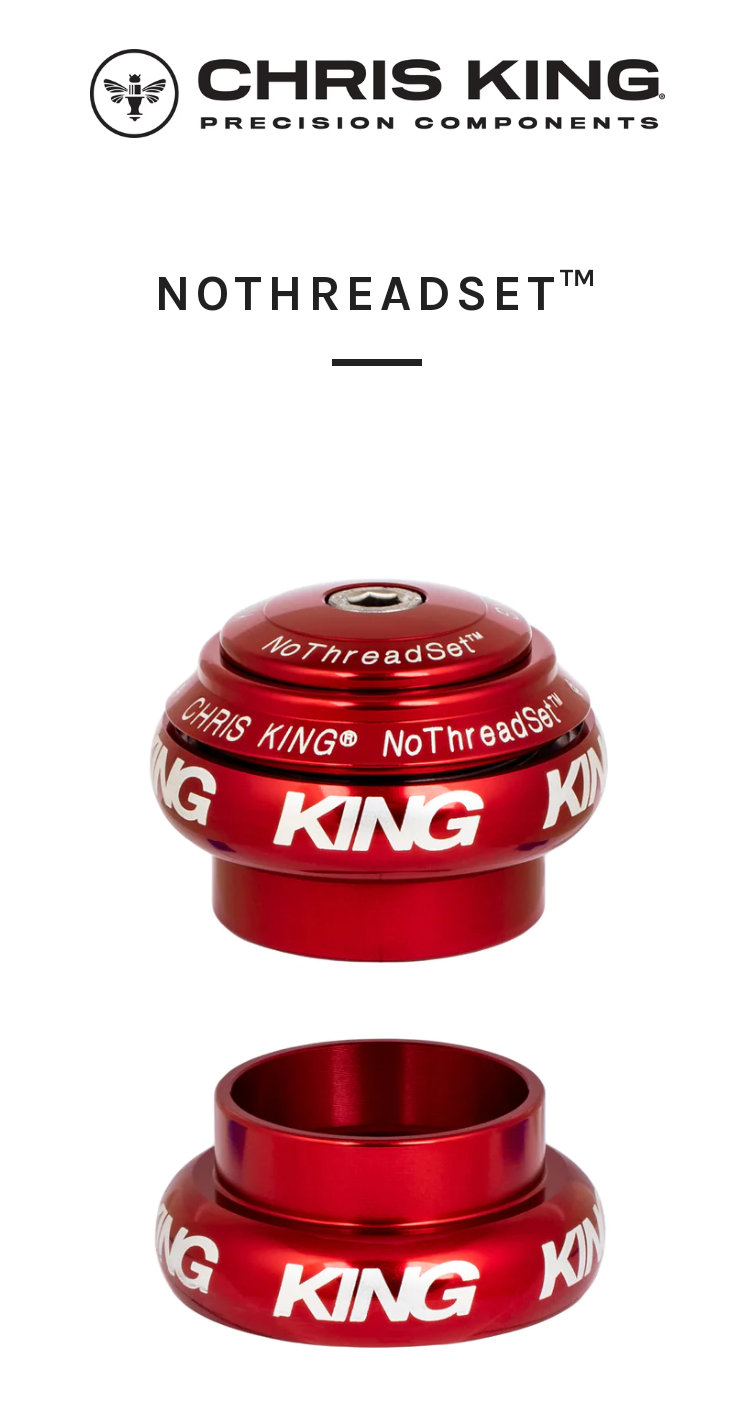 CHRIS KING HEADSET 1 1/8 THREADLESS Red