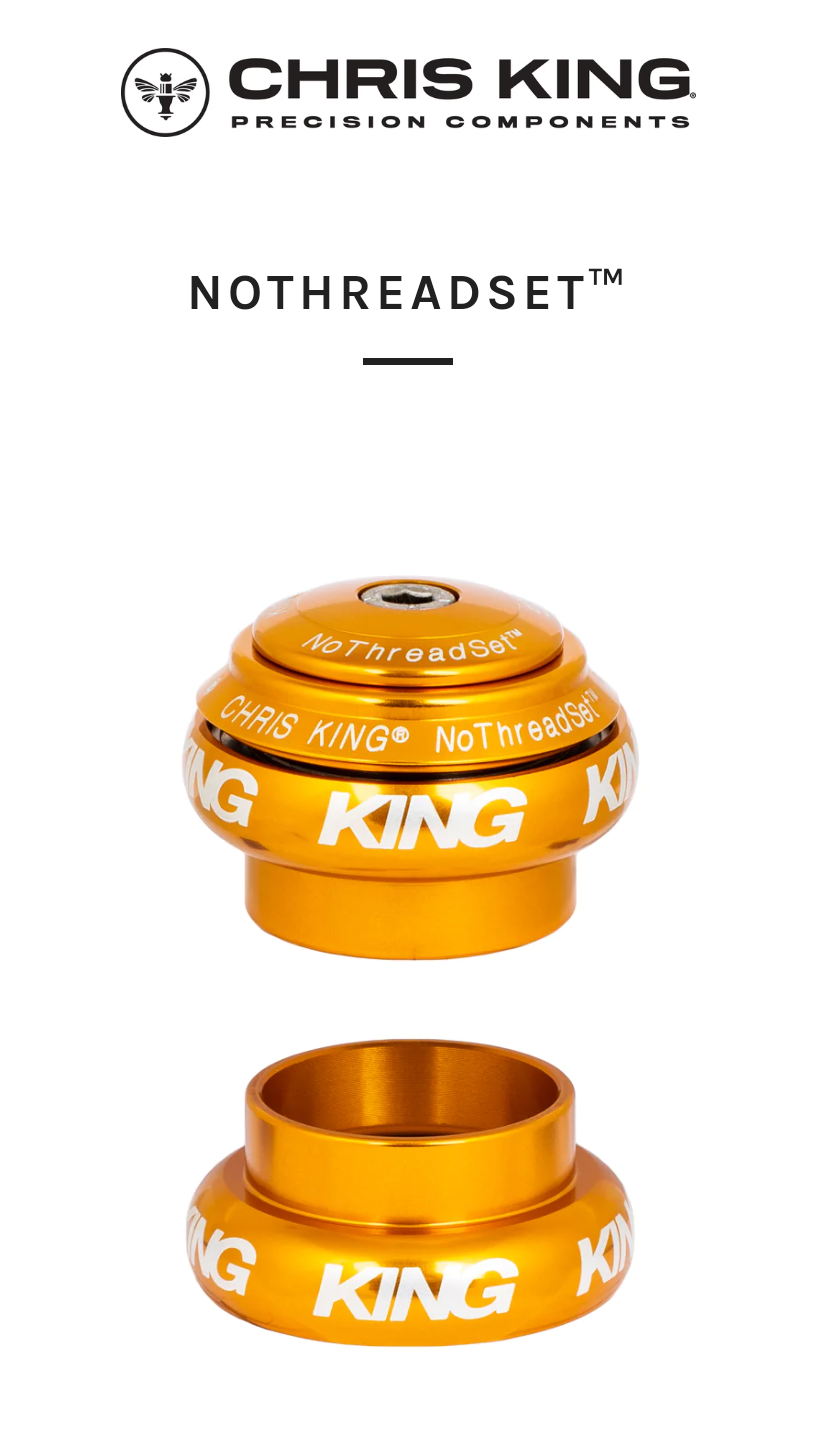 CHRIS KING HEADSET 1 1/8 THREADLESS GOLD